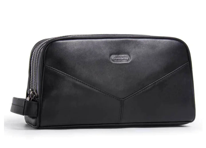 Genuine Leather Men's Toiletry Bag - Vintage Style (One Piece)